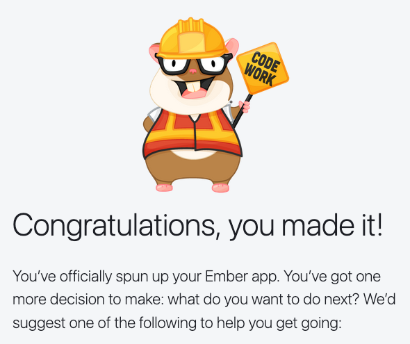 Ember welcome page Ember welcome page