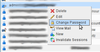 Change a user password Change a user password